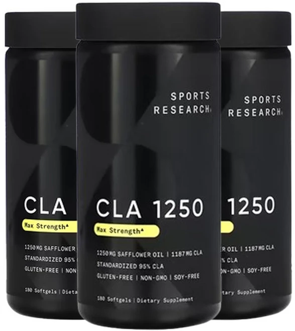 스포츠리서치 CLA 1250 최대 효능 1 250mg 소프트젤 180정, 3개 - 쿠팡