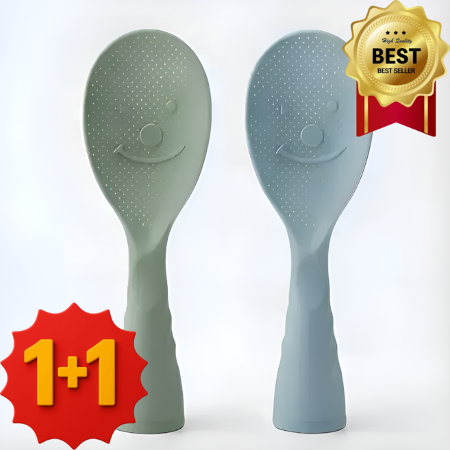밥알 안붙는 스텐딩 밥주걱 1+1 그린 블루, 2개, 그린, 블루