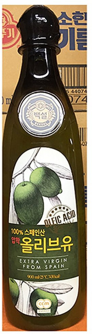 올리브유(백설 0.9L) 업소용 올리브 오일, 900ml, 1개