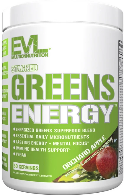 EVLUTIONNUTRITION 스택드 그린 에너지 오차드 애플 맛, 207g, 1개 - 쿠팡
