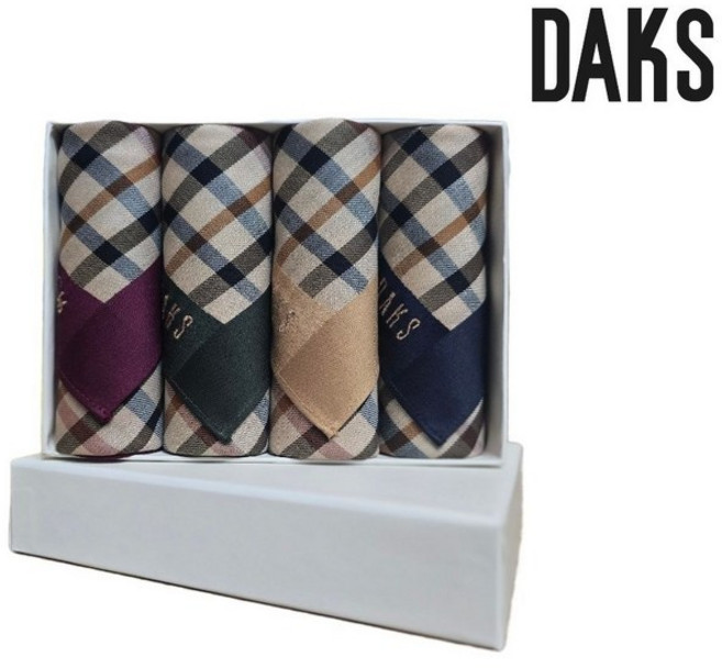 [백화점 정품] 닥스 DAKS 25SS 4매 기본체크 남녀 손수건세트 DDO1215