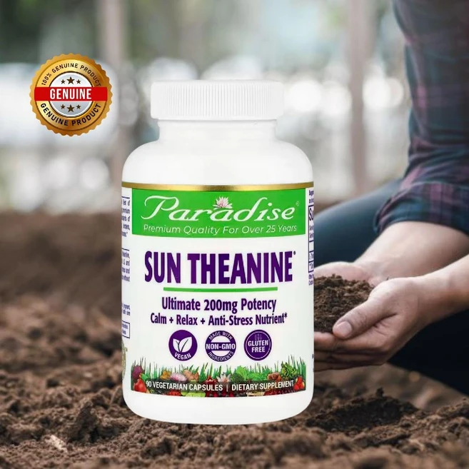 파라다이스허브- Vegan 선 테아닌 200mg 베지 캡슐 90정 3개월분, 1개 - 쿠팡