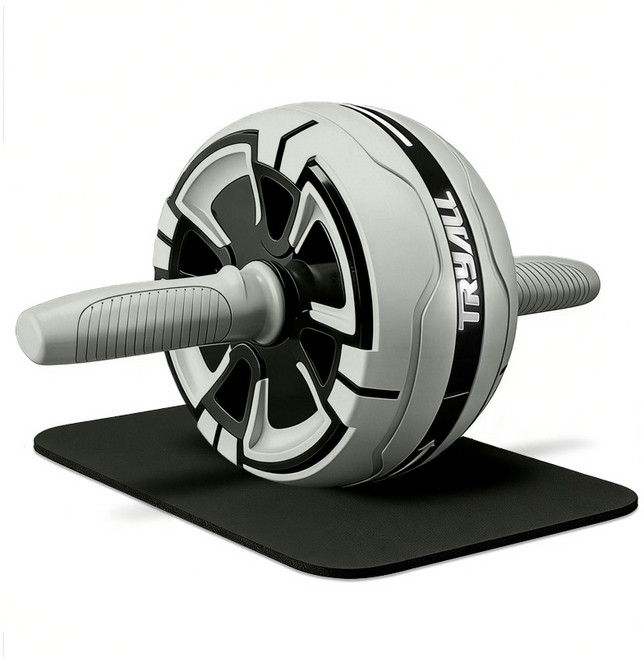 복근 롤러 자동 리바운드 복근운동기 허리코어 훈련 소음 없는 무소음 홈트 복근롤러, 화이트 그레이, 자동 리턴 복근 롤러