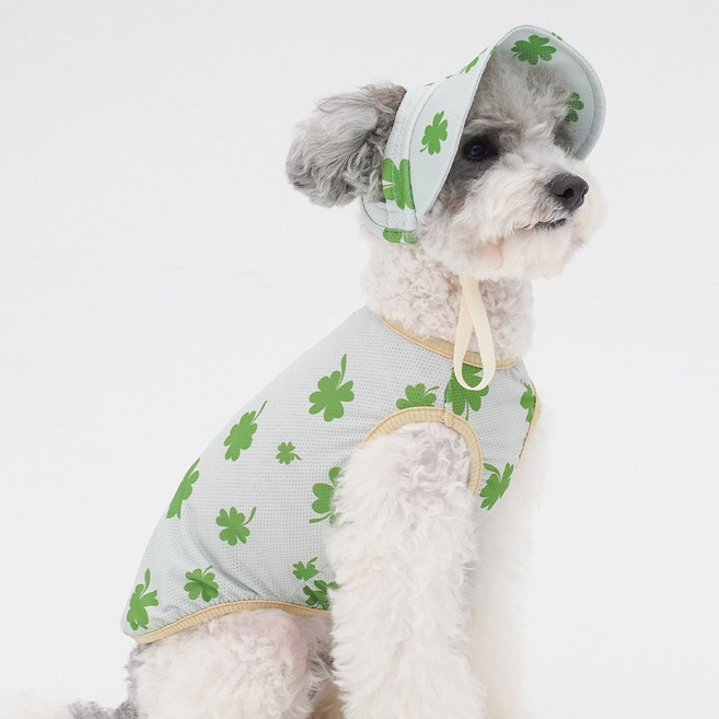 포우에블 해충방지 쿨링 민소매 티셔츠, 1개, 클로버그린