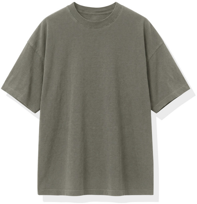 남녀공용 7컬러 무지 피그먼트 워싱 오버핏 반팔 티셔츠
