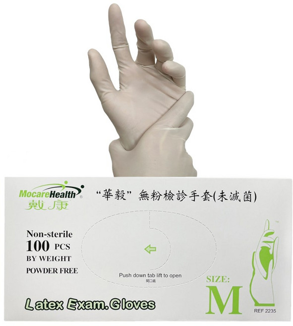 戴康 Latex Exam. Gloves 乳膠無粉手套, 1個, #L, 乳膠白, L
