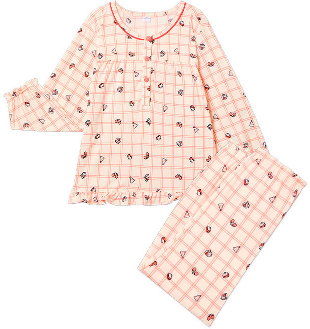 수아팜 여아 홀리데이 웜 젤리 긴팔 파자마 세트