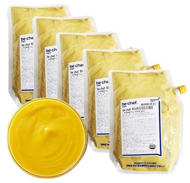 동원 허니머스타드 드레싱-1박스(2kgx5개)업소전문용 갈릭디핑소스 나초치즈소스, 없음, 2kg