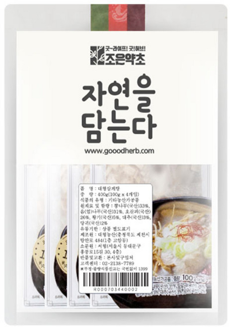 조은약초 삼계탕 재료, 100g, 12개