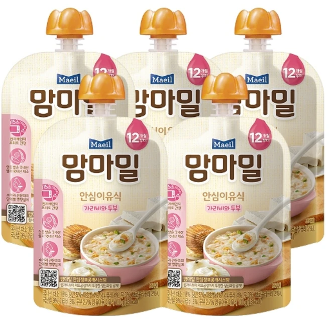 맘마밀 [매일] 이유식 가리비와두부 100g 5팩 (12개월), 5개 - 쿠팡