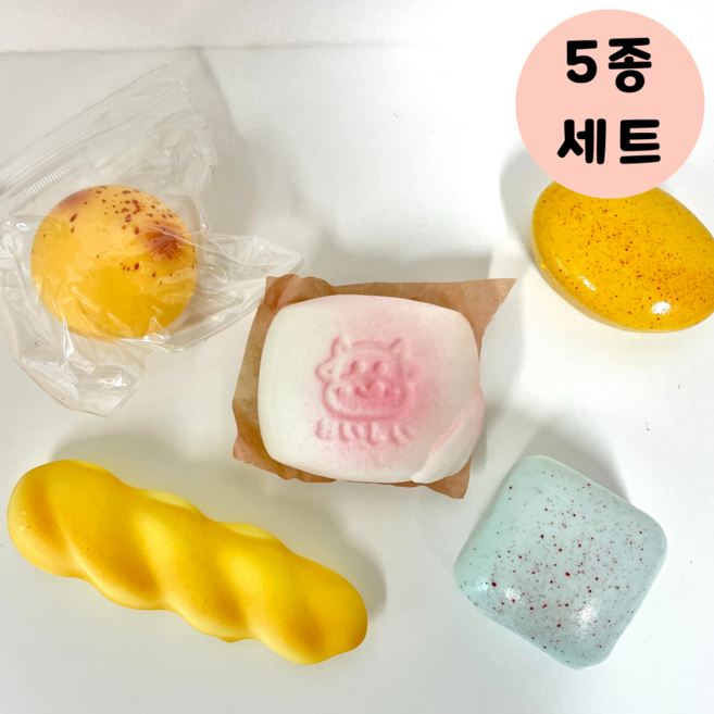 5종 세트 스퀴시 말랑이 스트레스완화 손장난감 말랑토이 힐링 촉감 누누룸, 1개, 150g, A