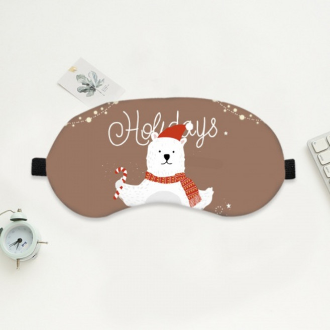 크리스마스 만화 수면 마스크 엘크 패턴 음영 슬리핑 아이 마스크 어린이 청소년 남성 여성 수면 보조 개선 눈 패치 커버