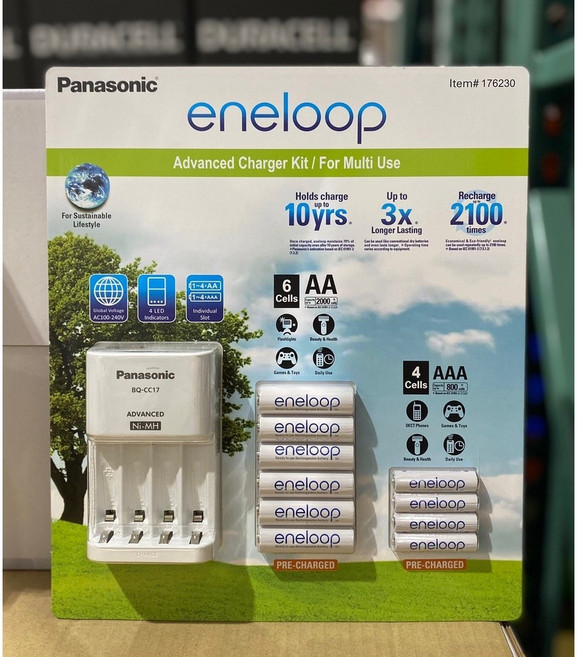 Panasonic eneloop 充電器含電池組 BQ-CC17 2100次充電, 1個, 貨運宅配
