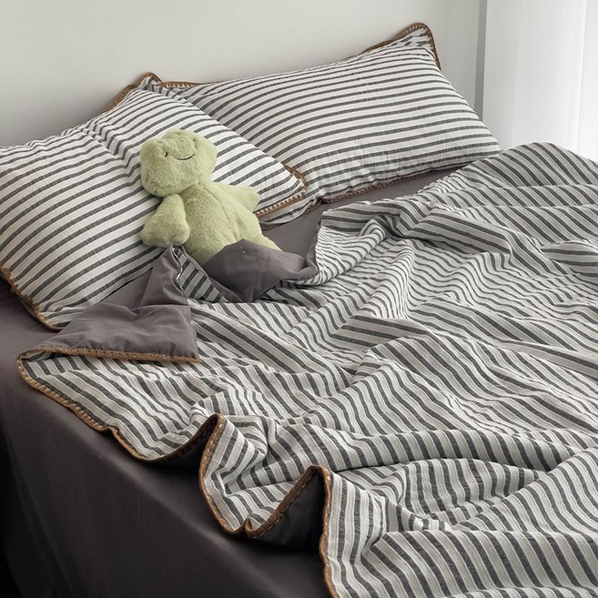 가정용 차렵이불 4종 세트 세탁 가능 기숙사 이불 사계절 이불 세트 YSQ