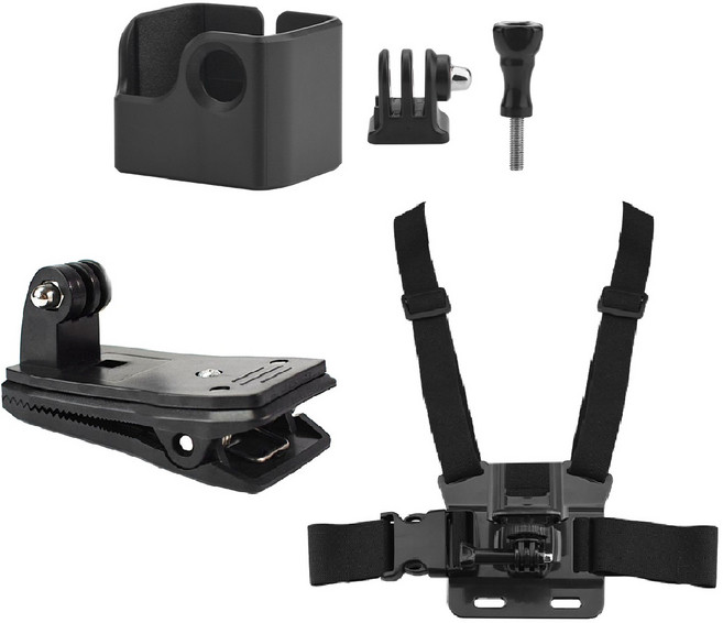 [BRDRC] DJI 오즈모 포켓3 확장 어댑터 / 백팩 배낭 체스트 마운트 거치대 가슴 스트랩 악세사리, 1개, 기본 + 배낭 클립 + 가슴 스트랩