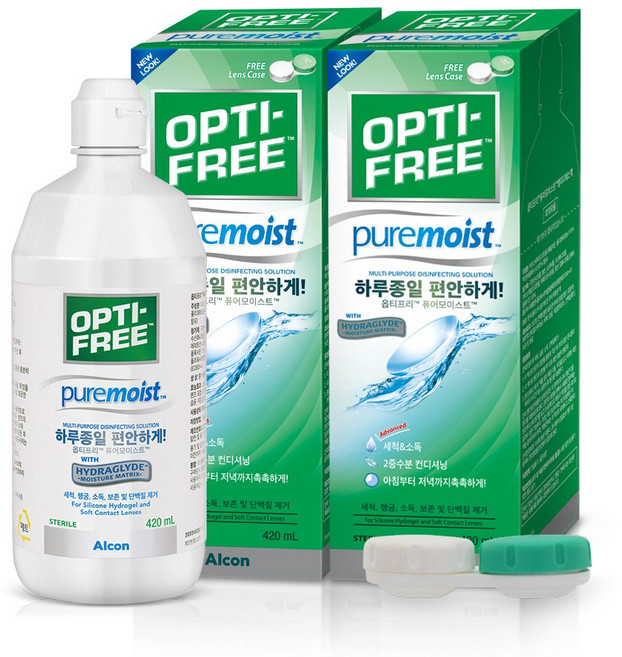 옵티프리 렌즈세척액 퓨어모이스트 420ml, 2개