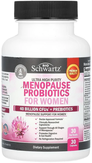 BioSchwartz 울트라 고순도 여성용 폐경기 프로바이오틱 캡슐 30정 BioSchwartz (바이오슈워츠), 30 개, 1개 - 쿠팡