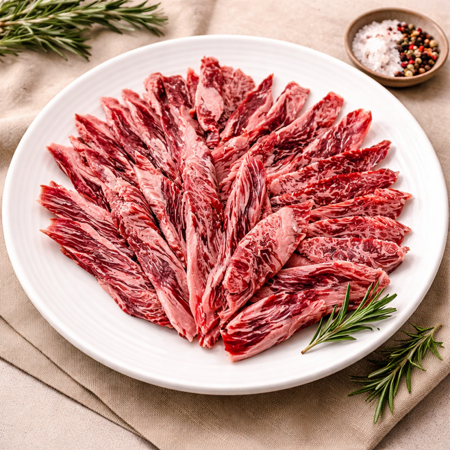 국내산 소고기 1등급 냉장 갈비살 구이용 늑간살 소갈비살 살치살 꽃갈비, 300g, 1