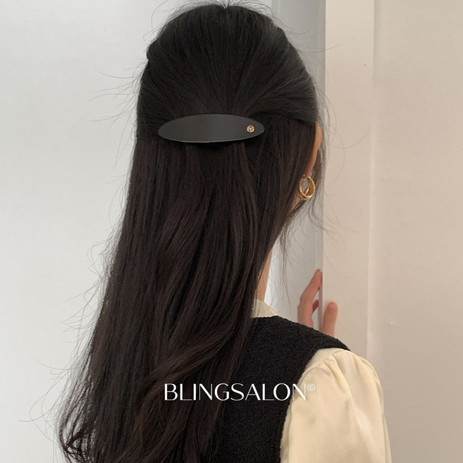 블링살롱 앙제르 호피 마블 자동핀 셀룰로오스 프랑스핀 3컬러 반머리 포니테일 헤어핀 옆머리삔