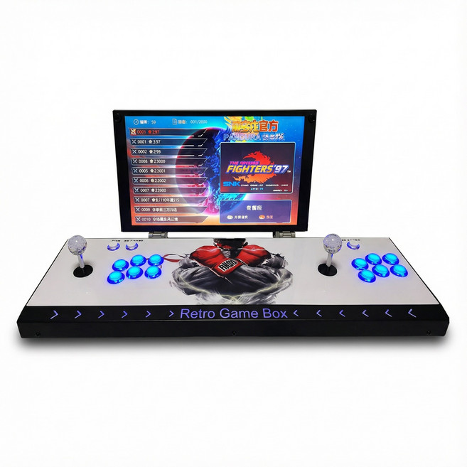 클린픽 레트로 오락실 게임기 휴대용 가정용 2인용 키즈카페 매장용, [17.3인치] 유선 + 프리미엄 무선 컨트롤러