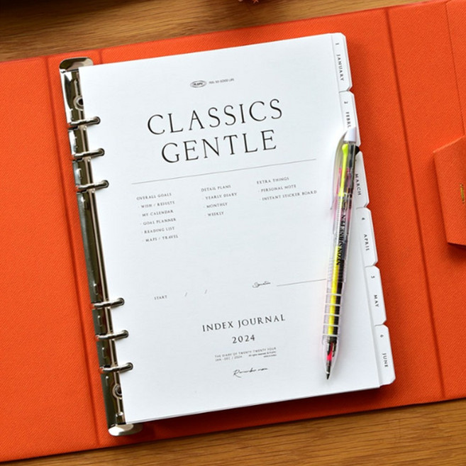 A5 가죽하드커버 6공 스케줄달력 칸넓은 그리드 고급 다이어리, (07 버건디)