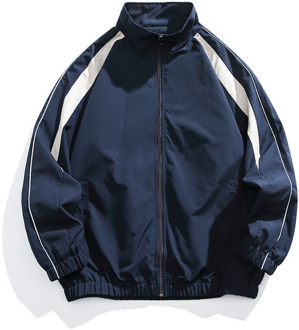 POMTOR 남자 차이나 재킷 캐주얼 루즈핏 코트 야구점퍼