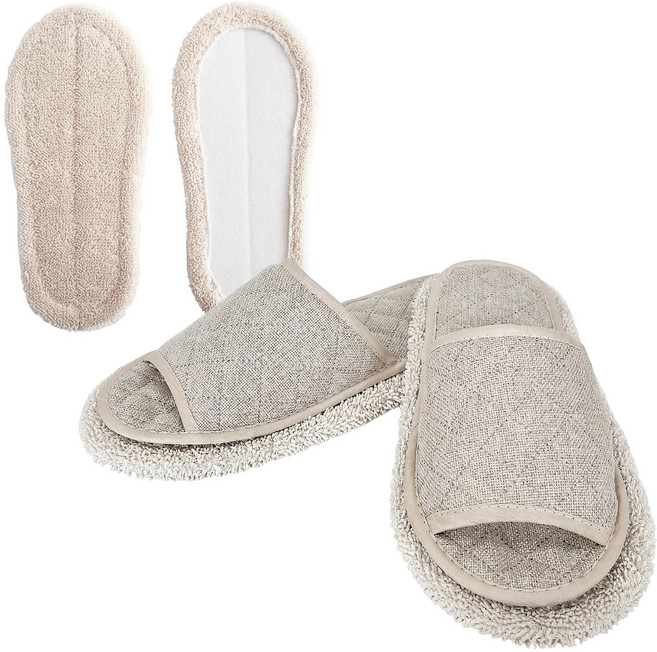 필굿리빙 극세사 청소슬리퍼+리필, 1개, 아이보리