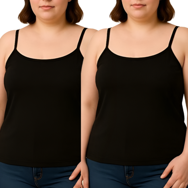 벨에라 빅사이즈 면스판 끈나시2P(XL~3XL)