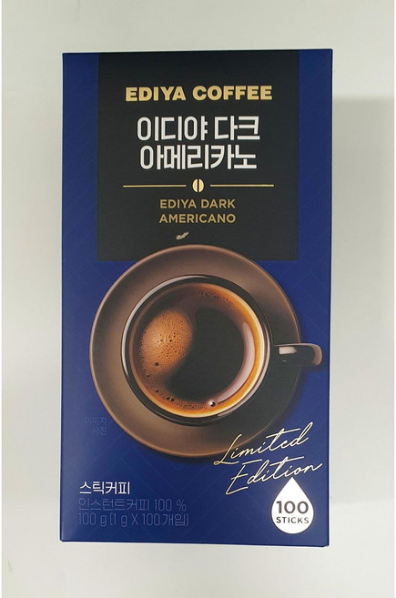 이디야 다크 아메리카노 스틱커피 100개입 EDIYA, 1개, 1g