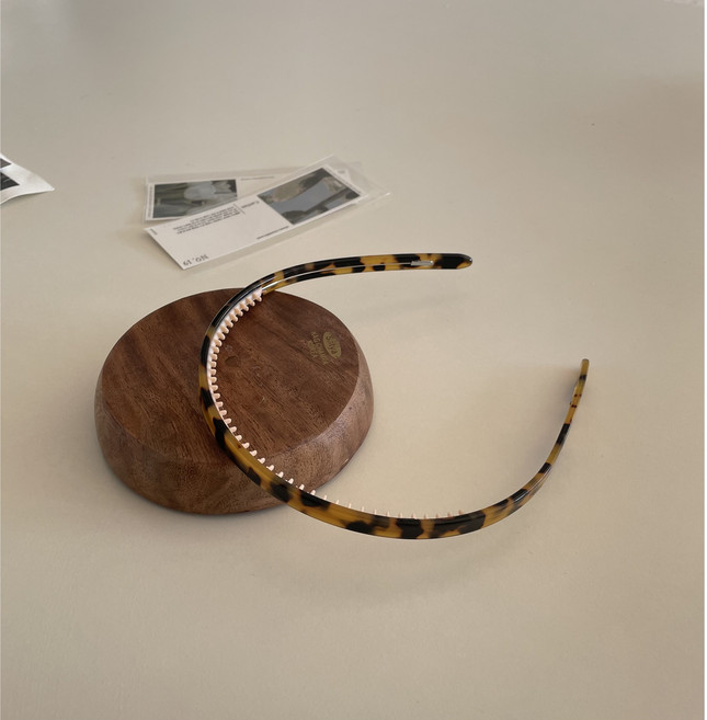 프랑스핀 마블 호피 셀룰로오스 바렛 얇은 헤어밴드 기본 슬림 머리띠