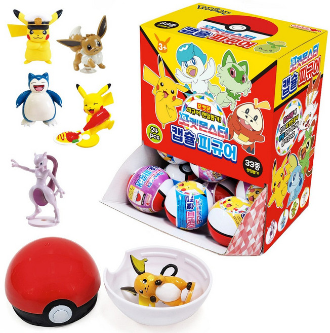 포켓몬 캡슐피규어 1박스(24개입) 포켓몬피규어가챠, 24개