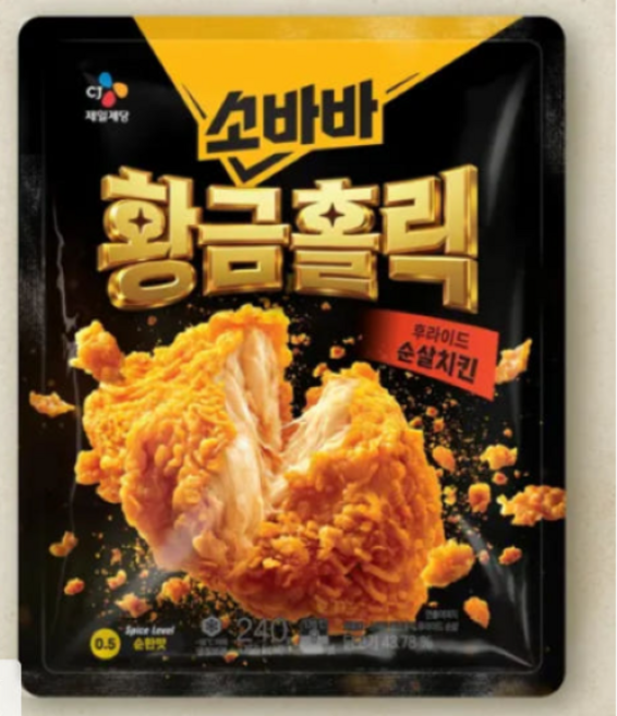 CJ 고메 소바바 황금홀릭 후라이드 순살치킨 240g, 1개