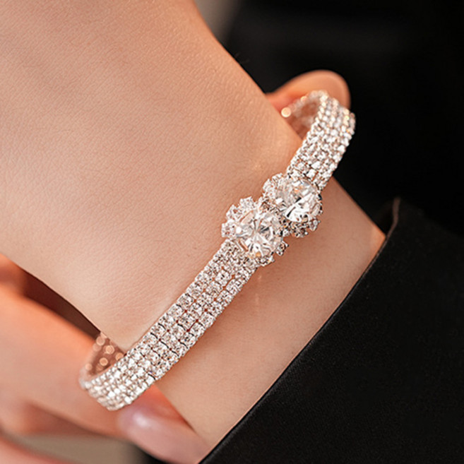 여성 파티 모임 축제 공연 밸리 블링 큐빅 뱅글 팔찌 A1742