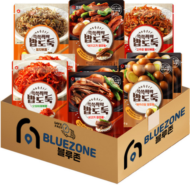 샘표 쓱쓱싹싹 밥도둑 즉석반찬 6종 9개입(쇠고기장조림2+메추리장조림2+오징어채2+돼지고기장조림1+멸치볶음1+고추장멸치볶음1), 3세트