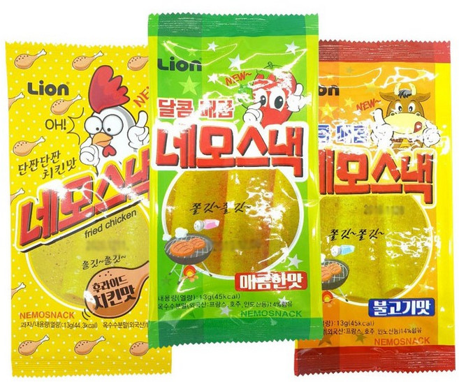네모스낵 불고기맛 매콤한맛 후라이드치킨맛 3종 혼합, 13g, 30개