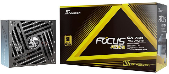 시즌 포커스 GX-750-750W - 80+ 골드 ATX 3.0 및 PCIe 5.0 준비 완료 완전 모듈식 프리미엄 일본 커패시터 10년 보증 Nvidia RTX 40/50 AMD, Focus Gold 750W Bla