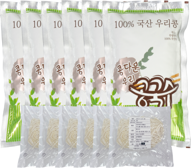 국산콩 콩다운 우리 콩국수 서리태 콩물 4인분 6인분 낱개포장 면 밀키트 세트 콩국물 국내산 콩국물 콩국 콩국수면, 430g, 1개, 콩국수 (콩물+면) 세트 6인분