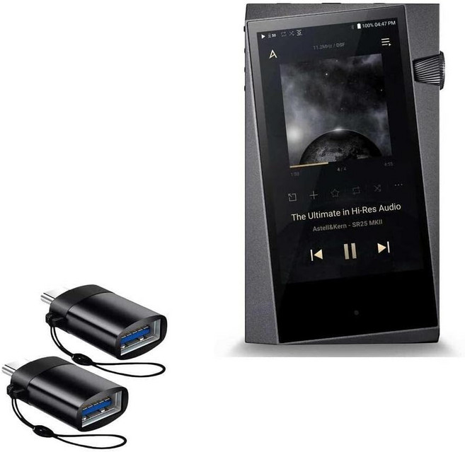 Astell & Kern A&Norma SR25 MKII와 호환되는 BoxWave 케이블 - USB-C to A PortChanger2팩 USB Type-C OTG 휴대용 열쇠고리