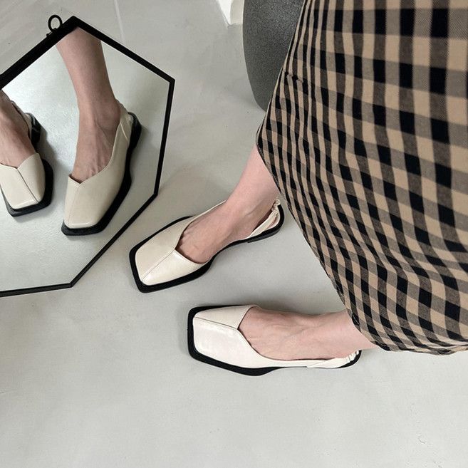 스타일닥터 여성 샌들 여름 스퀘어 토 슬링백 샌들 가벼운 하이힐 데일리 패션 여성신발