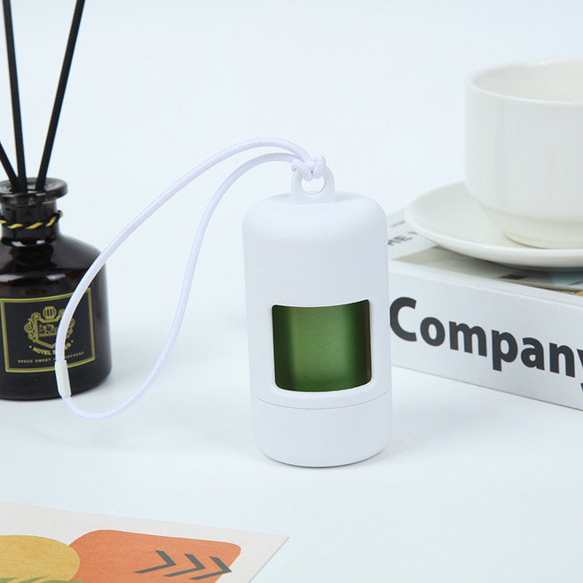 반려동물 배변봉투 세트 휴대용 캡슐 케이스 간편 사용 위생봉투 1롤 포함 산책 필수 아이템, 배변 수거기에는 1.5사 두께의 분해성 쓰레기봉투가 포, 화이트, 1개, 1개입