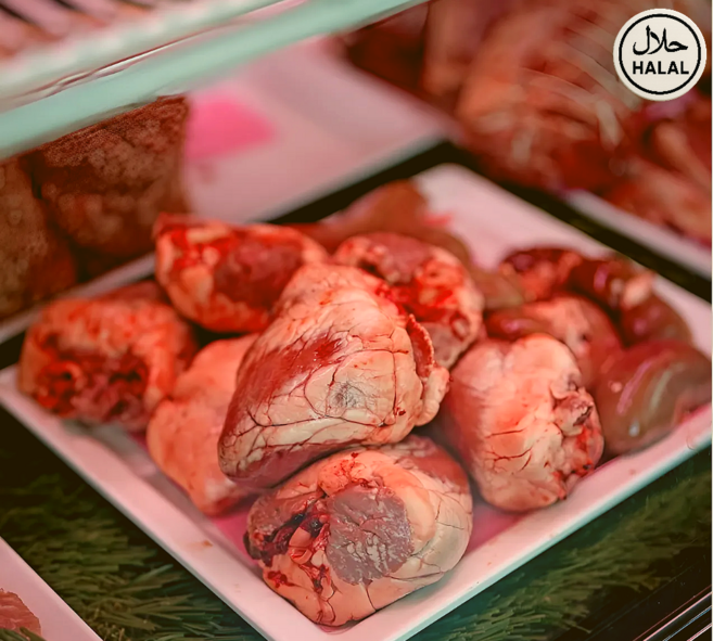 Halal Australian Frozen Rich Nutrient Lamb Heart 할랄 인증 호주산 냉동 양심장 영양 풍부, 1kg, 2개