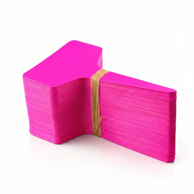 식물 이름표 화분 라벨 꽂이 6x10cm 대형 플라스틱 네임택, 핑크100개