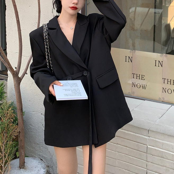 스트랩 자켓 여성 정장 하프 데일리 아우터