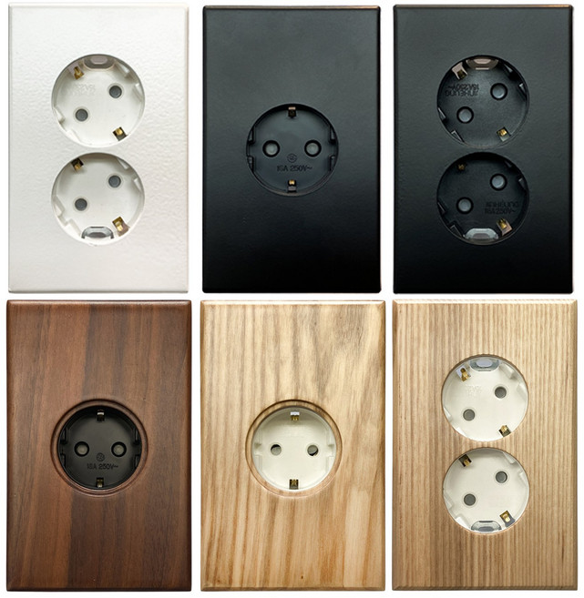 레트로 빈티지 토글 디자인 인테리어 스틸 콘센트, 콘센트2구, 월넛, 1개