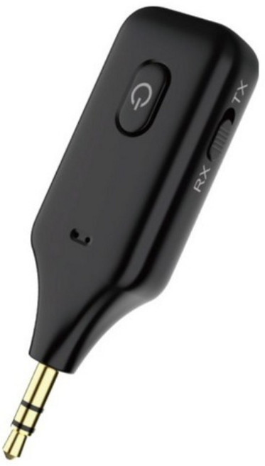 컴스마트 블루투스 v5.1 오디오 송수신기 AUX 스테레오 3.5mm, 블루투스 오디오 송수신기-[IH389], <블랙>, 1개