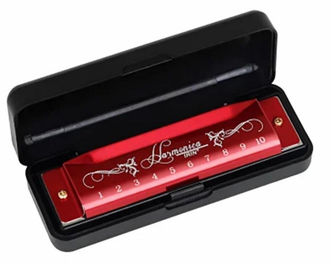 호너 홀 톤 키 하모니카 크리스마스 음악 선물 전문가 초보자용, 1개, 색상: 6. Red