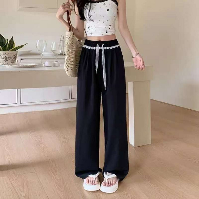 탑트레일 여름 레이스 밴딩 와이드 팬츠 아이스 냉장고바지 가벼운 얇은바지