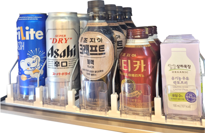 루미에르 냉장고 캔 음료 맥주 디스펜서 정리 자동정렬 트레이 5열 모던 핏, 화이트, 1개