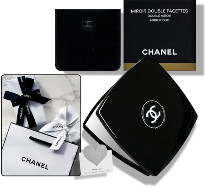 샤넬 손거울 미르와르 두블르 화세뜨 미니 거울 (백화점 선물포장+쇼핑백)+선물카드, 1개