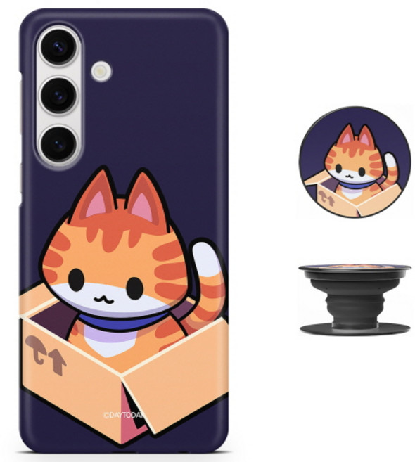 블루민 갤럭시A35 케이스 멍때리냥 고양이 스마트톡 SM-A356N